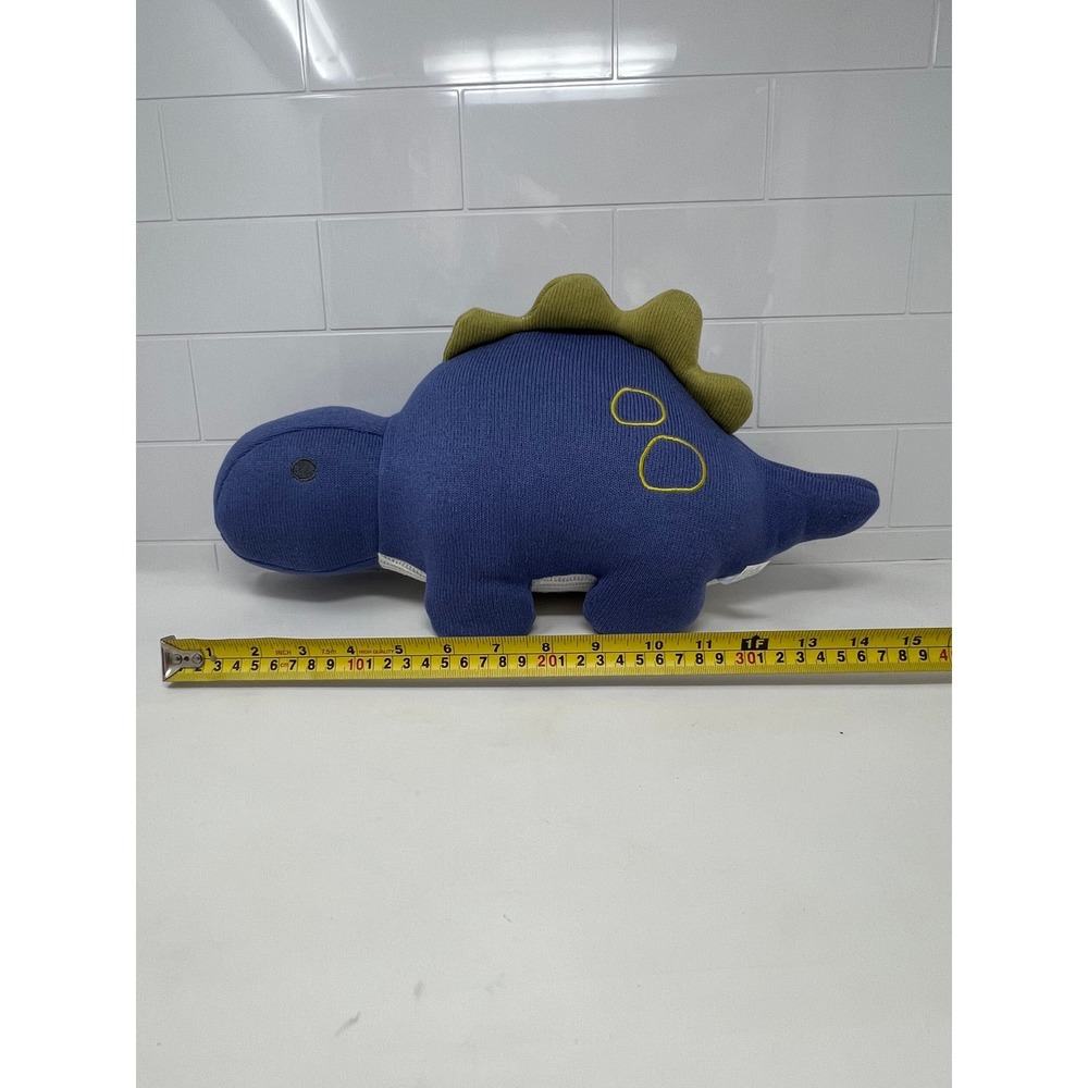 Blue Knit Stegosaurus Dinosaur Plush Stuffed Animal Toy 12 Inch